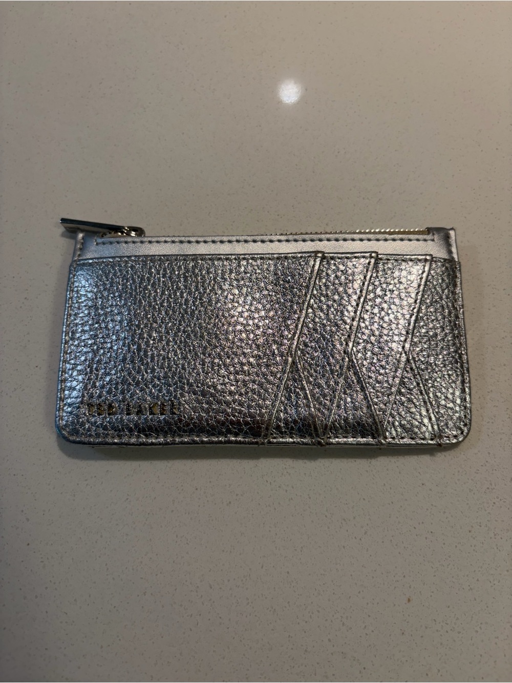 Ted Baker Metallic Silver Card & Key Pouch